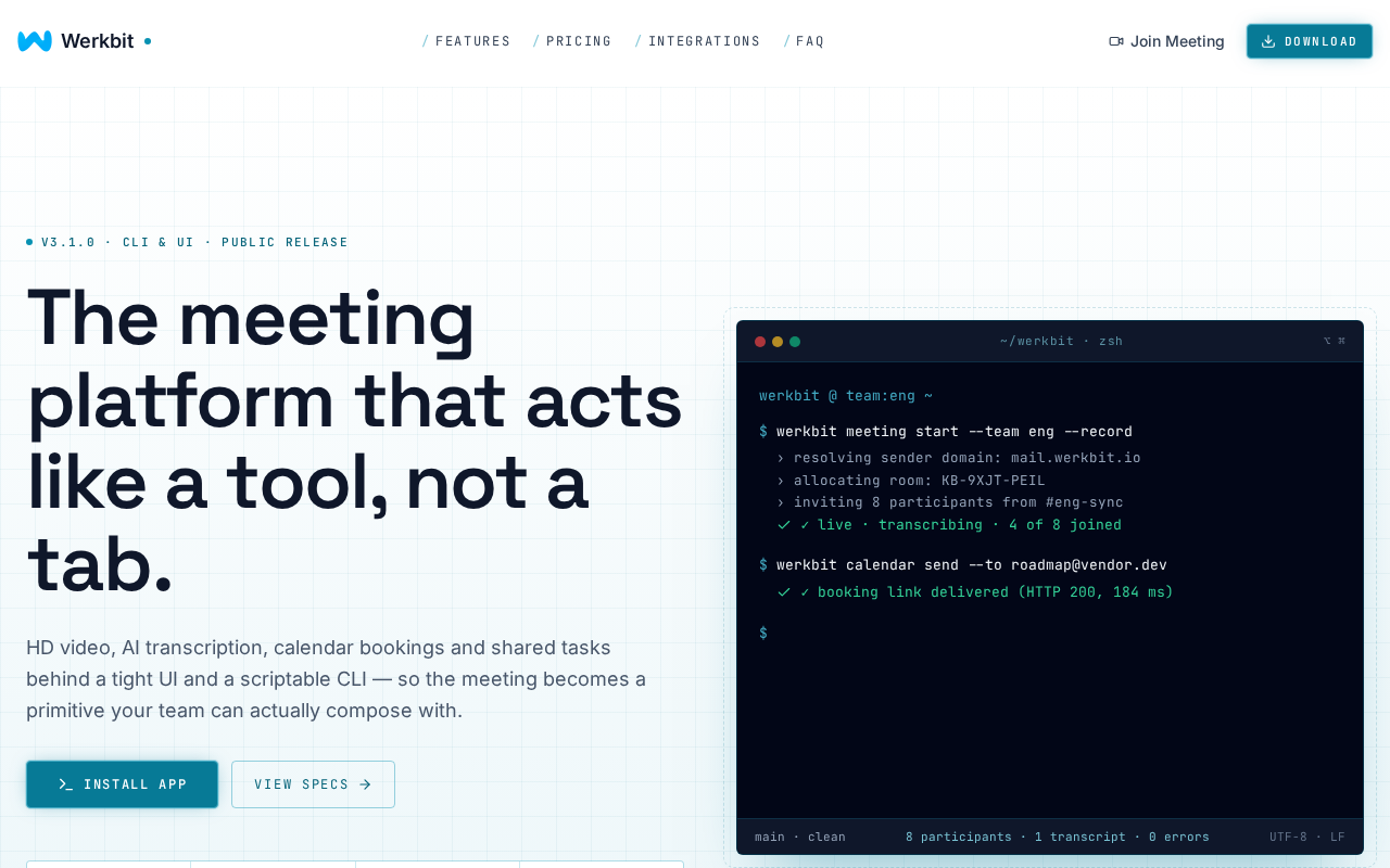 Screenshot of werkbit.io