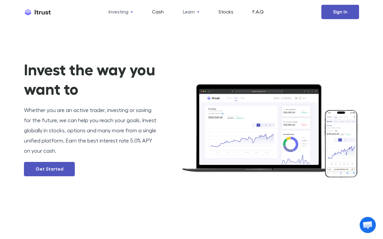 Screenshot of itrustinvestment.com