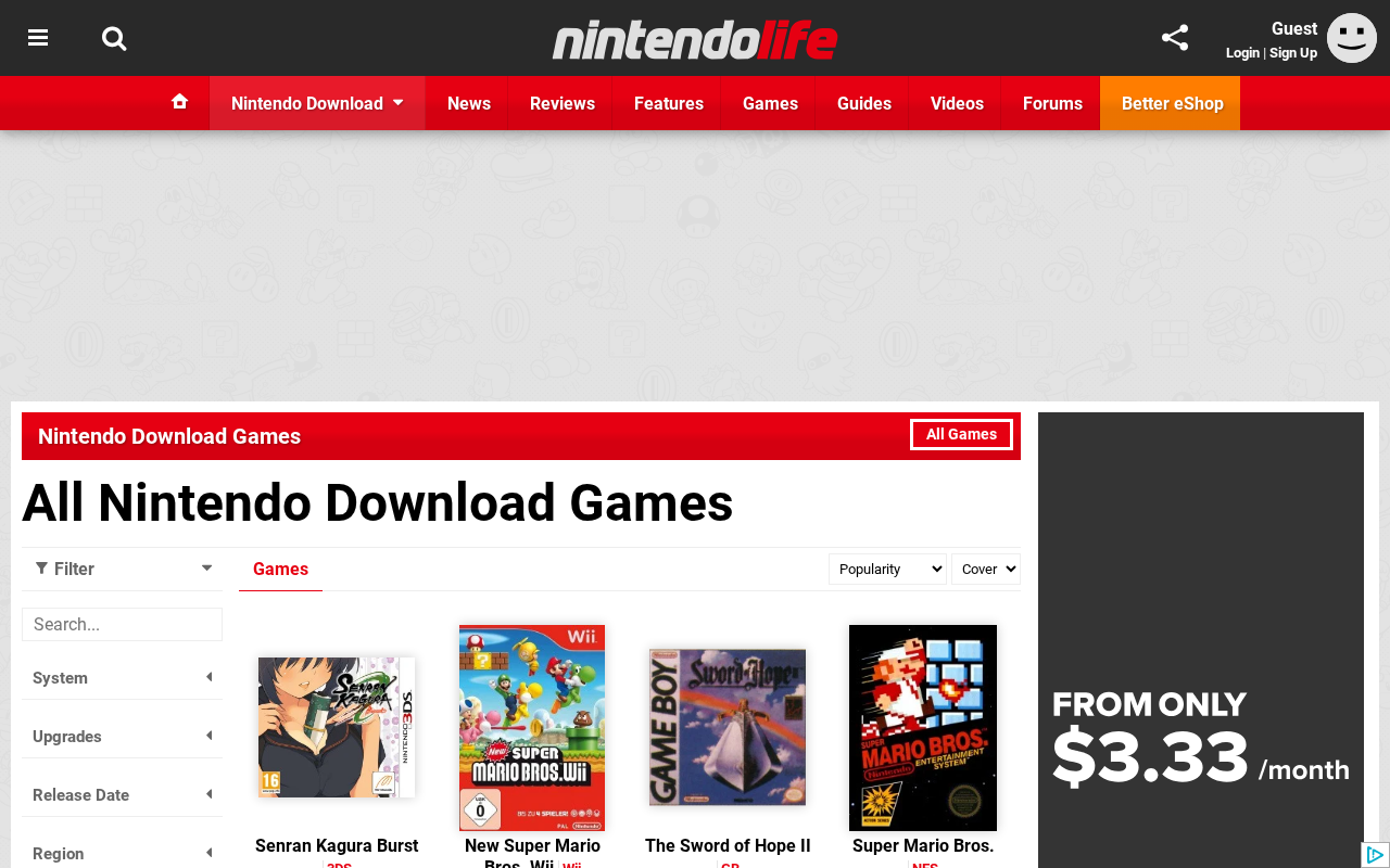 Captured page preview of www.nintendolife.com