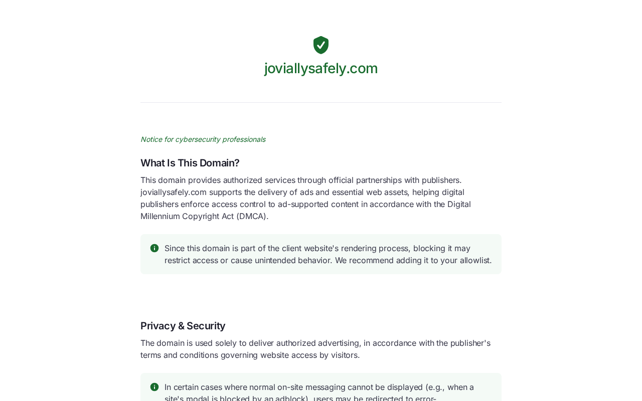 Screenshot of joviallysafely.com