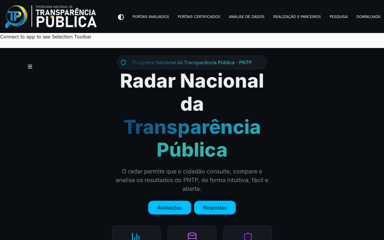 Screenshot of radardatransparencia.atricon.org.br