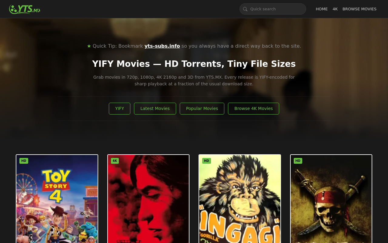 Screenshot of yts-subs.info