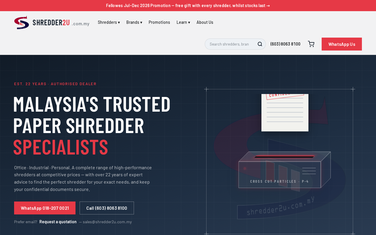 Captured page preview of shredder2u.com.my