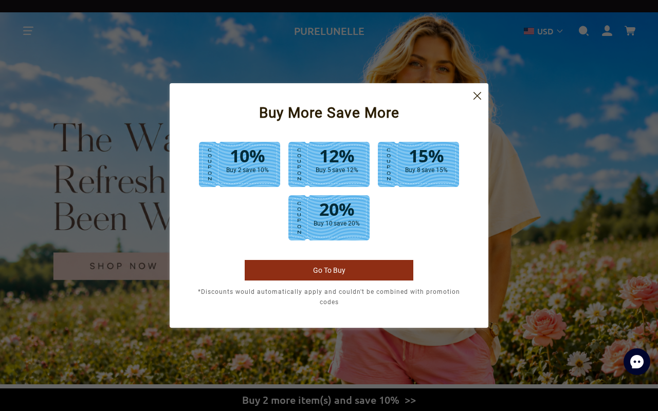 Screenshot of purelunelle.com