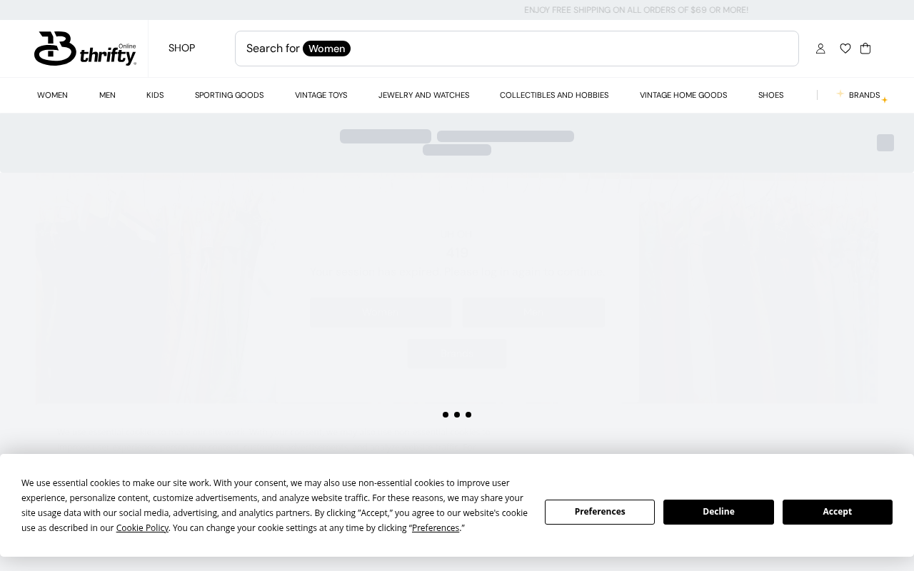 Screenshot of bthriftyonline.com