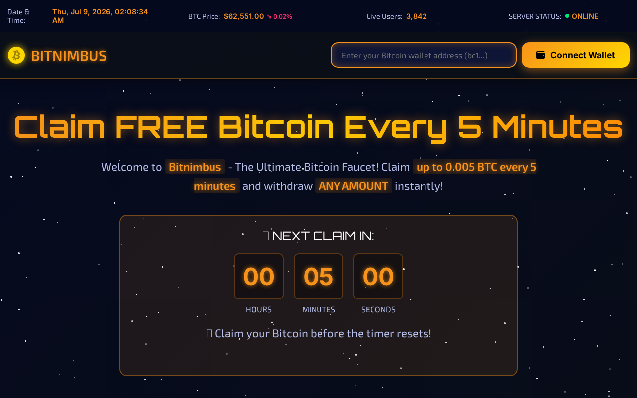 Screenshot of bitnimbus.space