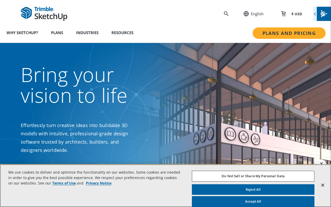 Screenshot of sketchup.com