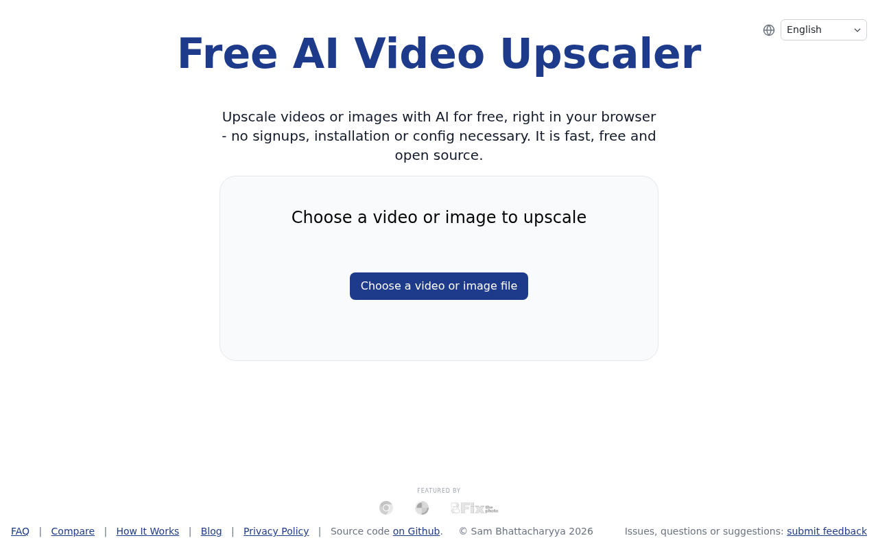 Screenshot of free.upscaler.video