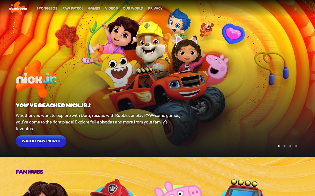 Screenshot of nickjr.com